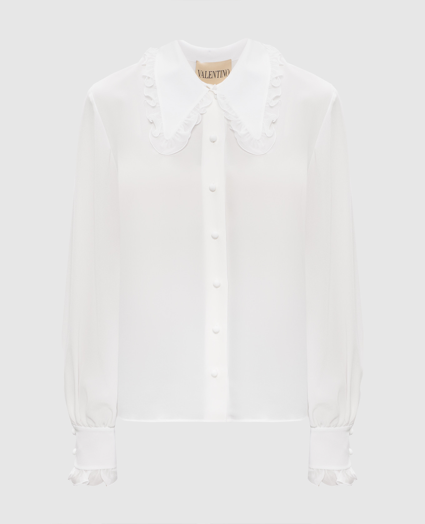

White silk blouse with ruffles Valentino