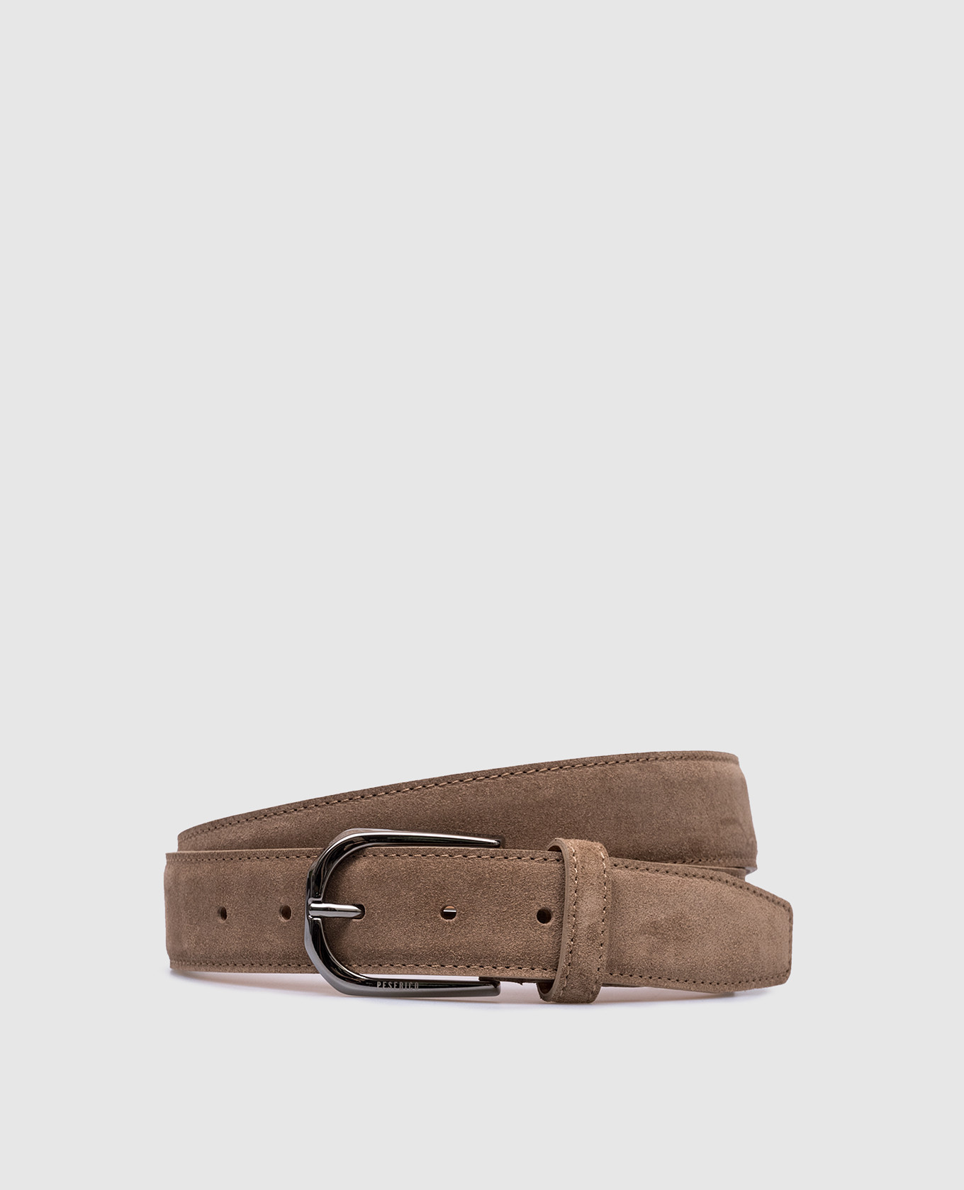 

Beige suede belt with logo Peserico