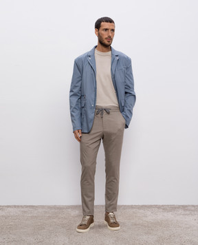 Kiton Blue jacket with logo UW2063V0830F