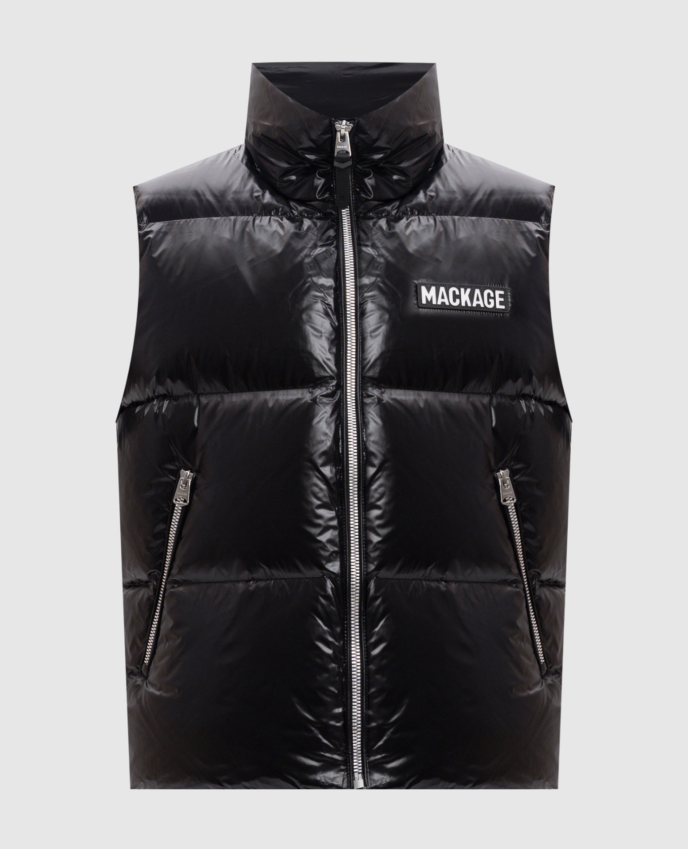 

Black down vest with logo patch Mackage