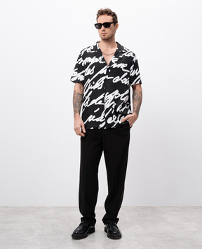 Balmain Black shirt with Love Letter print EH1HN065VH47