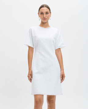 Dolce&Gabbana White tweed mini dress with linen F6JJGTHUMT9