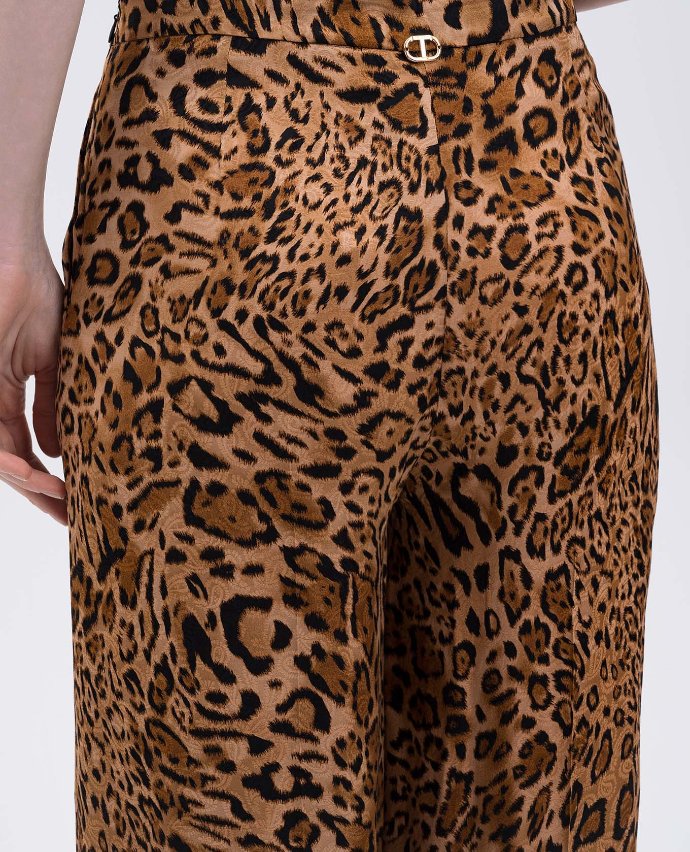 Brown animal print pants Twinset 5