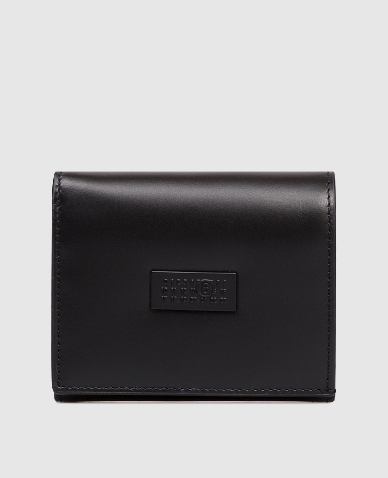 

Black leather wallet with logo Maison Margiela MM6