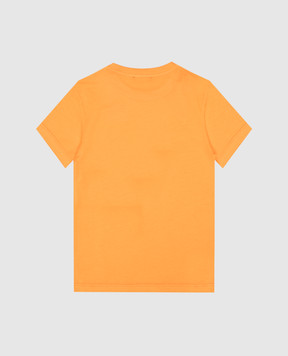 Balmain Children's orange T-shirt with textured logo BW8P51Z1751410
