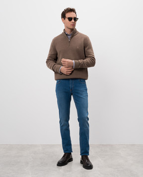 Cashmere&Whiskey Blue jeans with logo patch CORATO781
