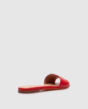 Santoni Red leather flip-flops with logo WHPF71489HA1NKED