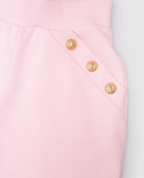 Balmain Children's pink sweatpants with branded rivets BW6A20Z0114