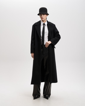 Brunello Cucinelli Black cashmere coat with monil chain MD5039891