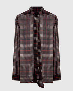 Saint Laurent Brown checked silk blouse 838125Y3H84