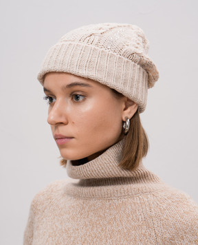 Ermanno Scervino Beige hat with wool and crystals D455V309CTURY