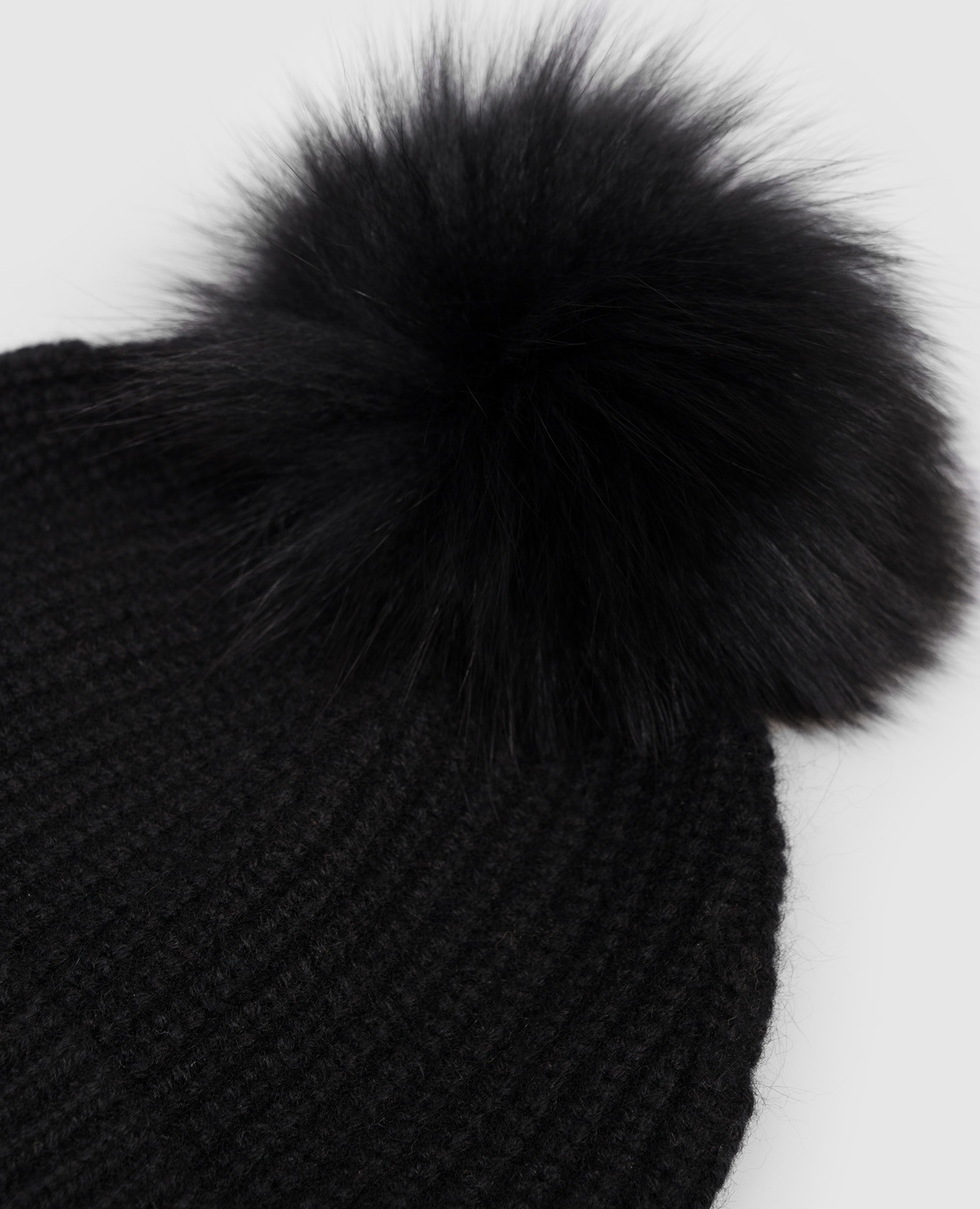 

Children's black cashmere hat with pompom Yves Salomon Enfant
