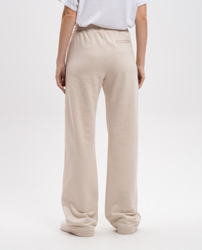Dondup Beige sweatpants with logo embroidery DP737KF0234DIT1