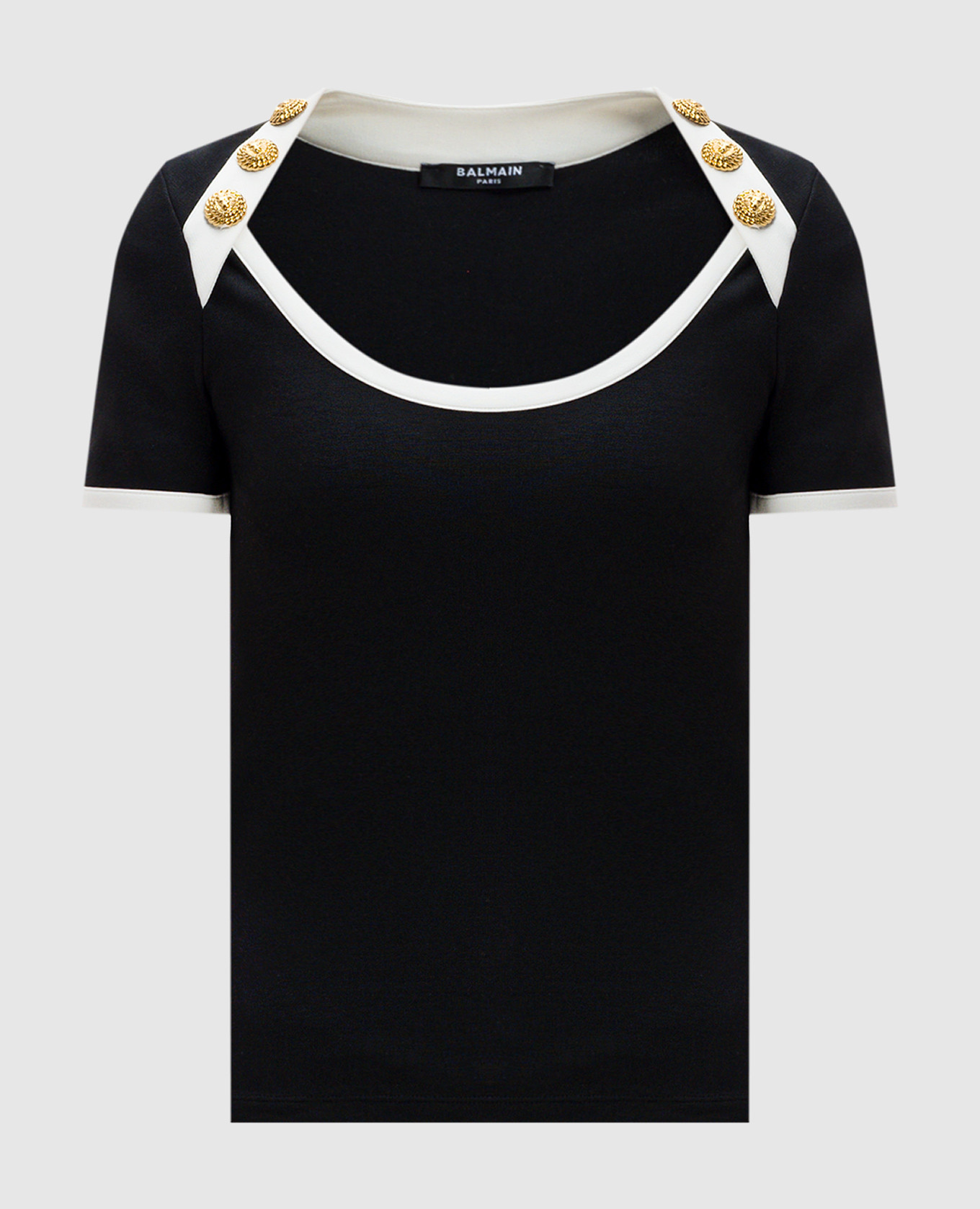 

Black top with branded rivets Balmain