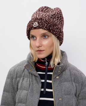 Moncler Wool hat with logo patch K20933B00039M1282