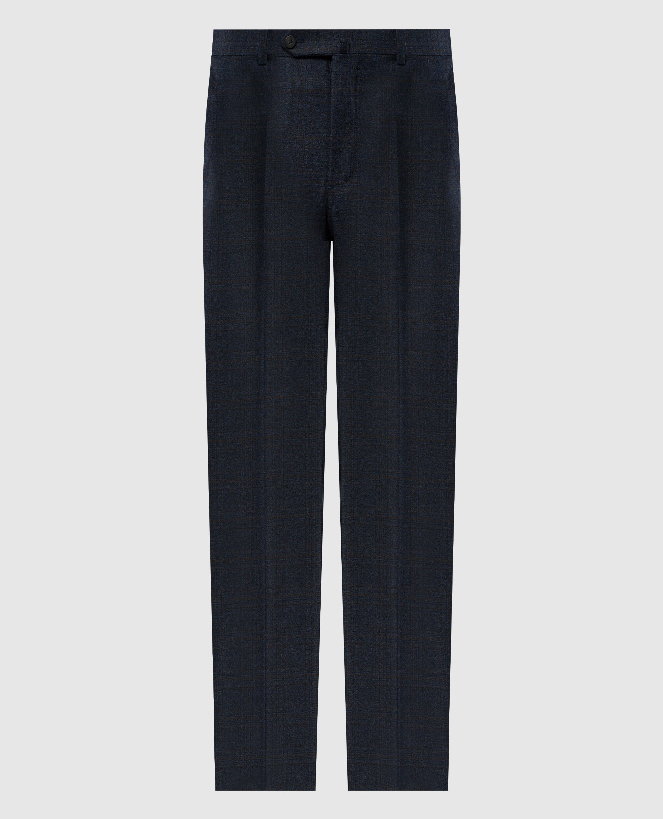 

Blue checkered wool and cashmere pants ISAIA