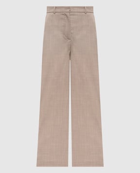 JOSEPH Alana beige checked wool trousers JF009410