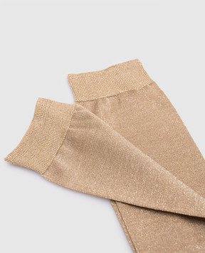 Brunello Cucinelli Brown knee highs with lurex MCSMF0099