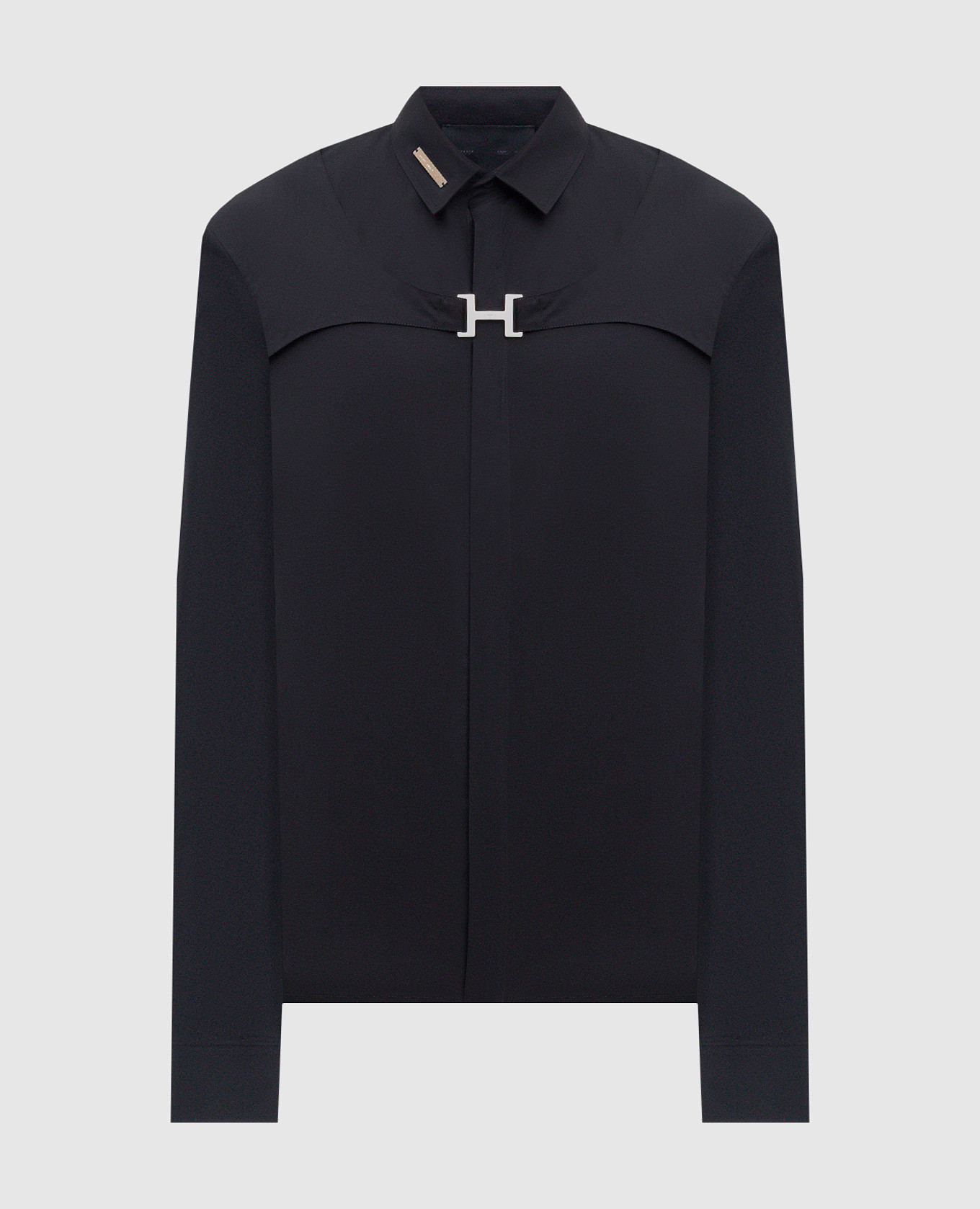Black regalia shirt with metal logo heliot emil