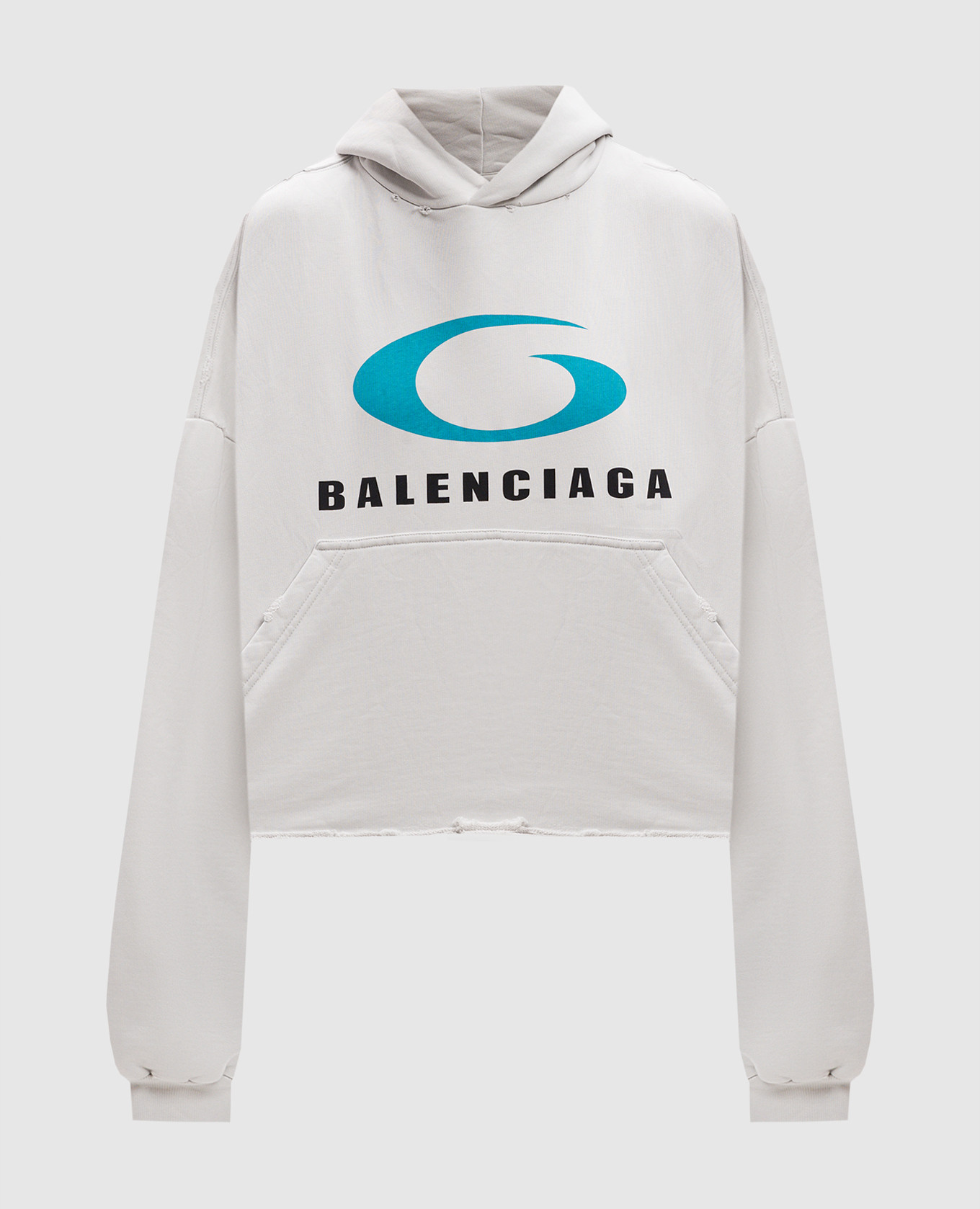 

White Loop Sports Icon Print Hoodie Balenciaga