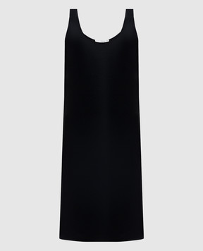 The Row Black midi dress Bumi made of wool and silk 8000W2511