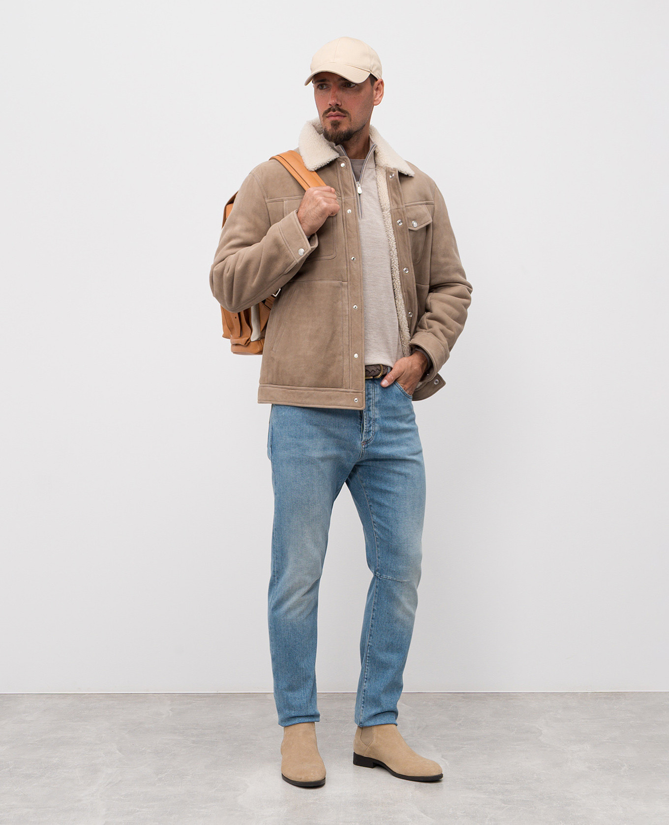 

Blue jeans with logo patch Brunello Cucinelli, Light blue