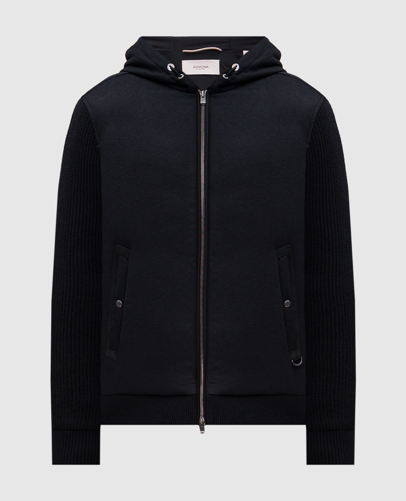 Black jacket made of silk and cashmere agnona