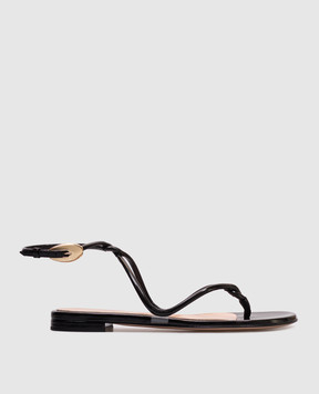 Gianvito Rossi Black Mamba black leather sandals G3255705RIC
