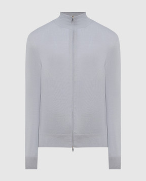 Cashmere&Whiskey Gray cardigan with silk and cashmere FS08