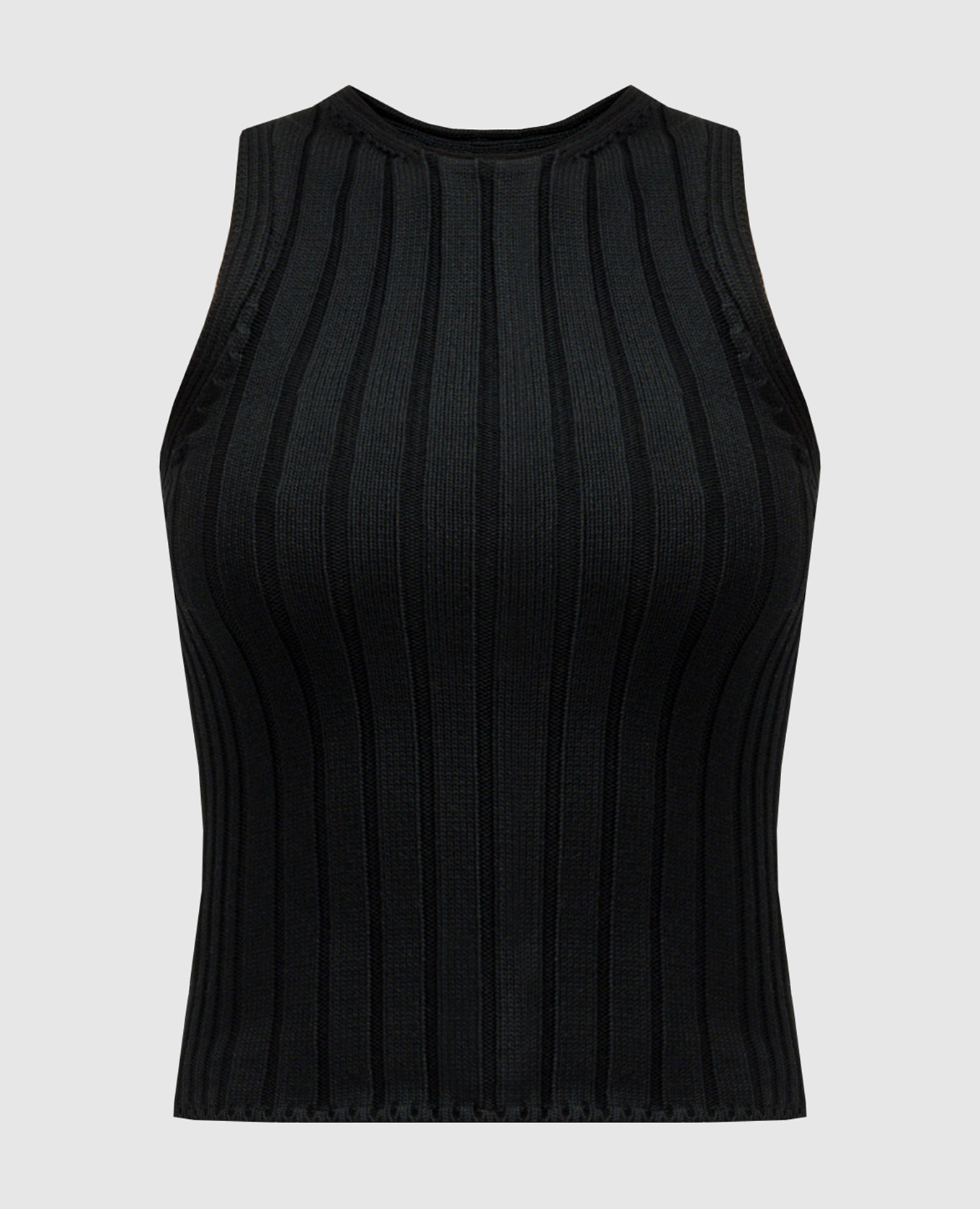 

Black MANU ribbed top with silk Khaite, Черный
