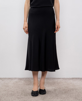 Allude Black silk skirt 25584005