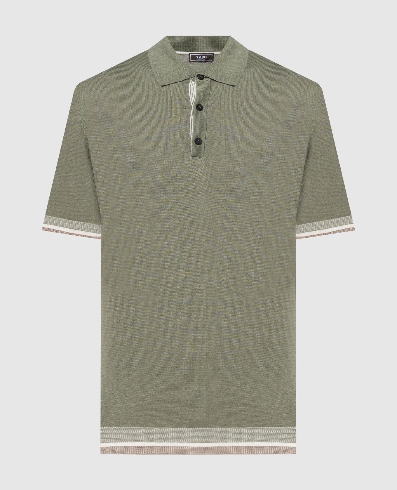 

Green polo shirt with linen Peserico