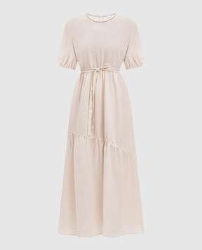 Peserico Beige linen maxi dress S02163A02600