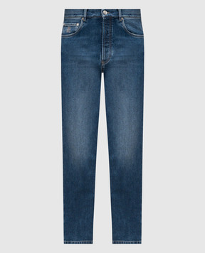 Brunello Cucinelli Blue jeans with embroidered logo emblem M283PO1090