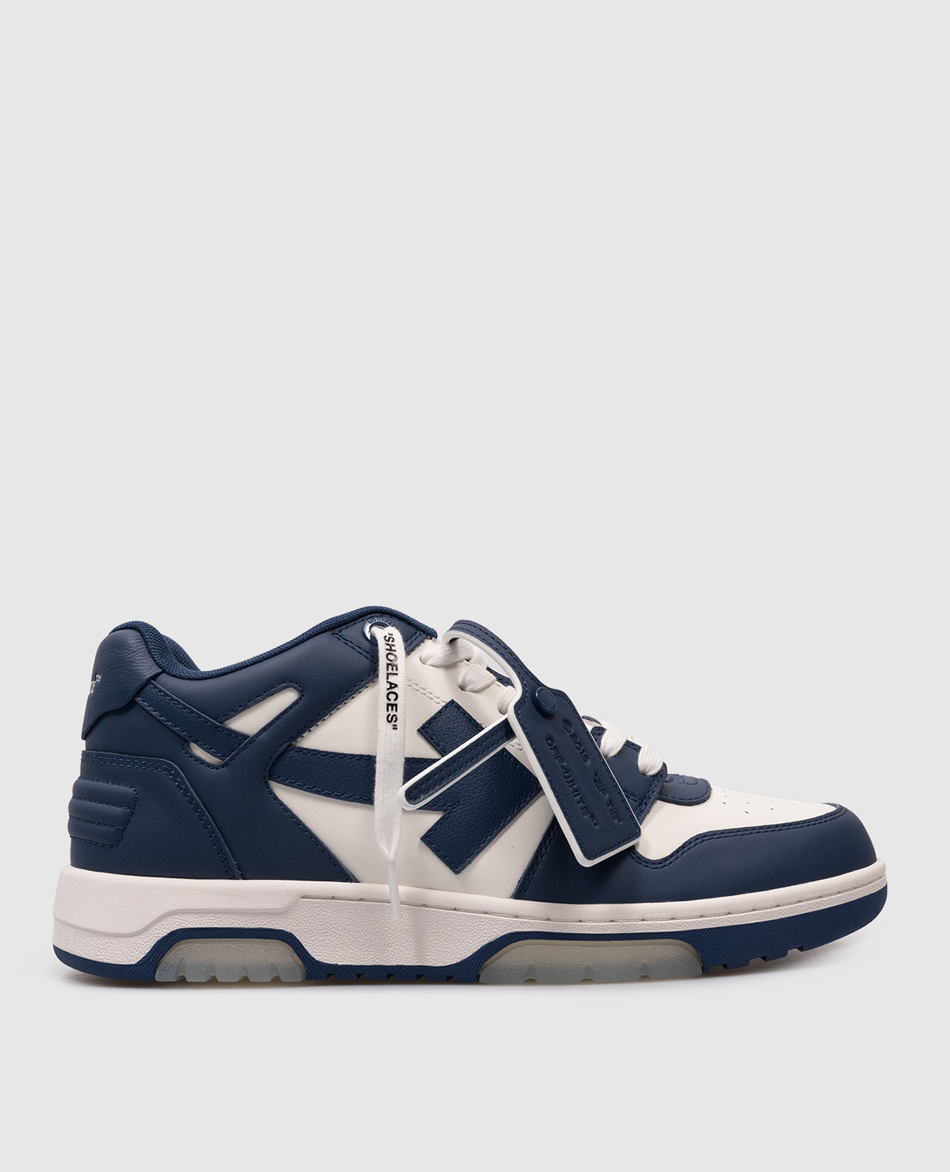 

OUT OF OFFICE blue leather sneakers with logo Off-White, Синий