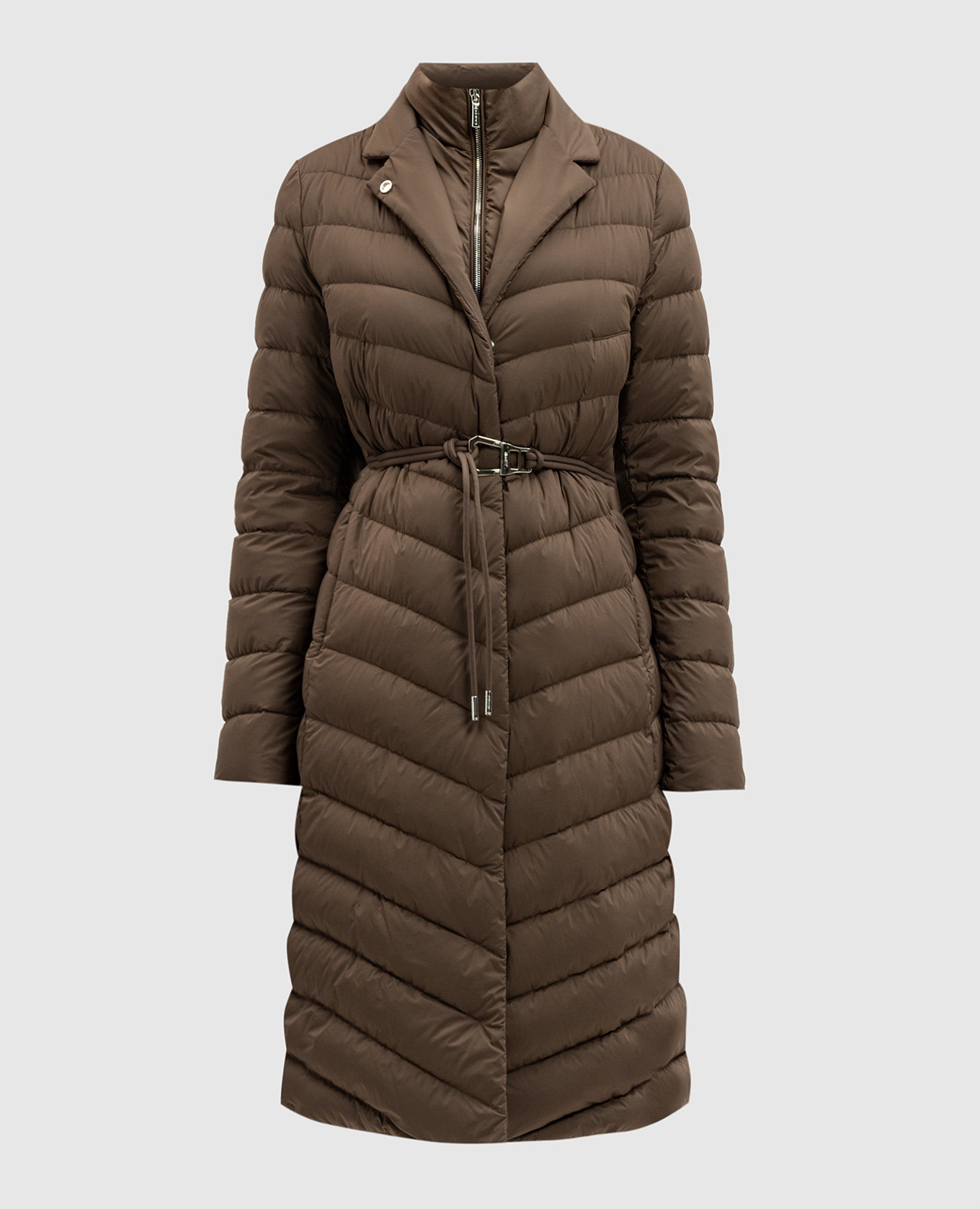 Brown quilted down jacket moorer