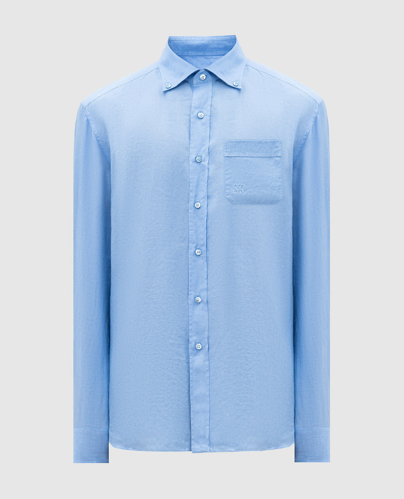 

Blue linen shirt with monogram logo Stefano Ricci, Light blue