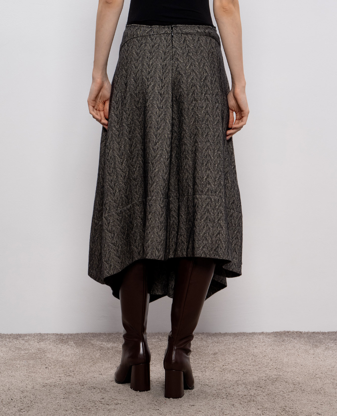 Wool and linen skirt with a pattern Marc Le Bihan 4
