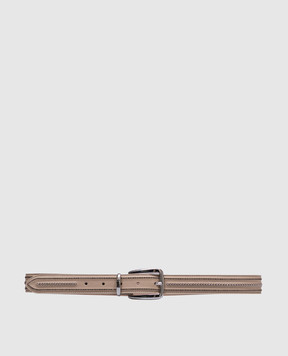 Peserico Beige leather belt with beads S32587C0CC478