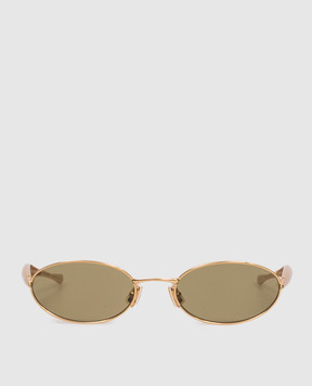 Bottega Veneta Sardine Oval Gold Sunglasses 821495V4450