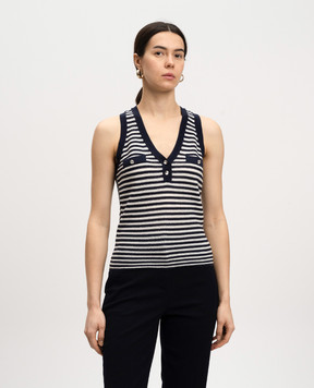 Twinset Blue striped top with lurex 251AP3021