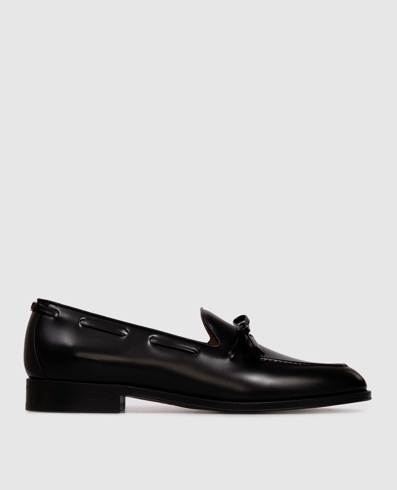 

Bowshire Black Leather Glossy Loafers Valentino
