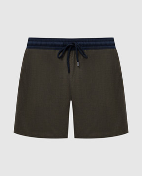 Vilebrequin Green wool swim shorts MGUU3L49