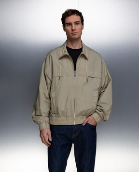 Ami Paris Khaki windbreaker with logo HJK051PA0009