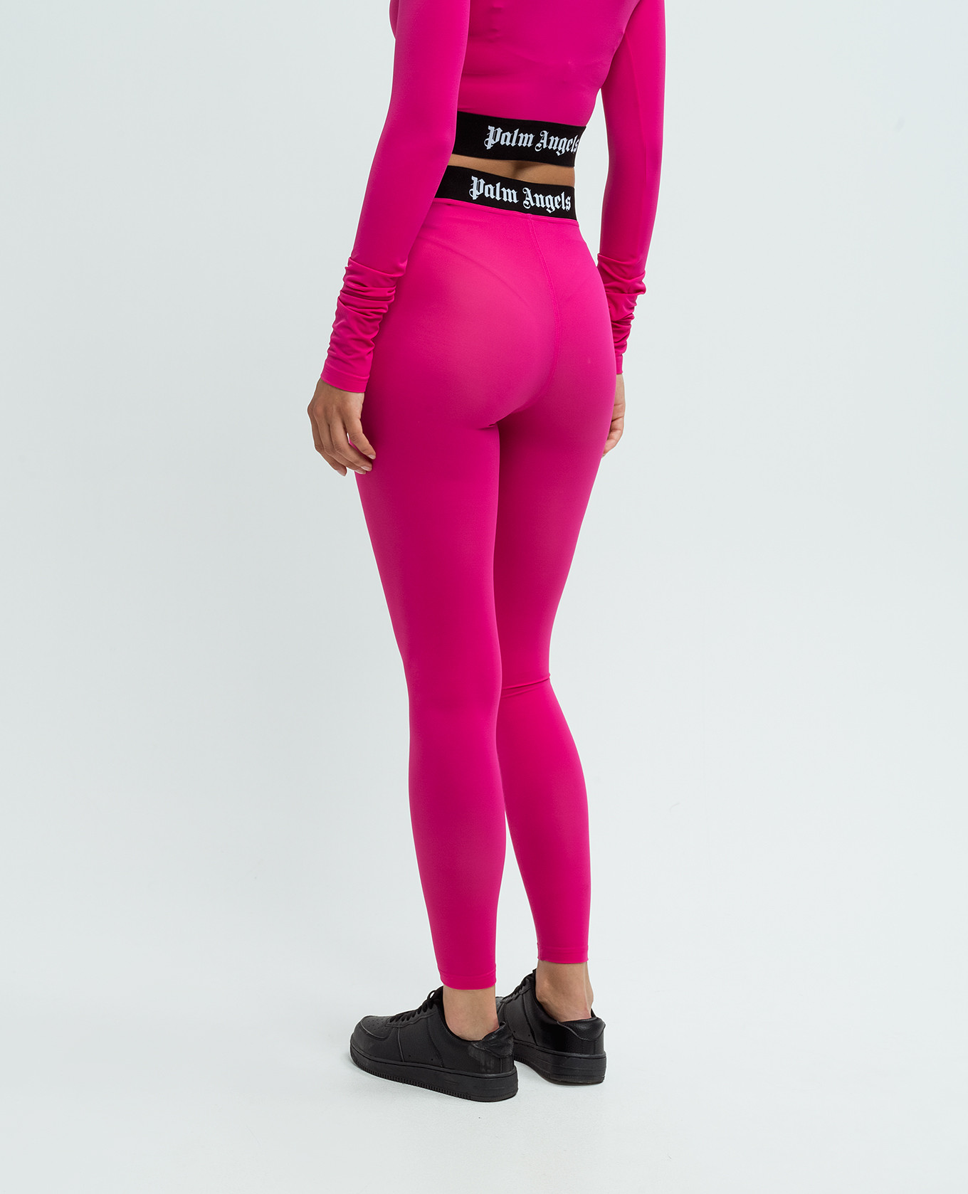 Pink leggings with a logo pattern Palm Angels 4