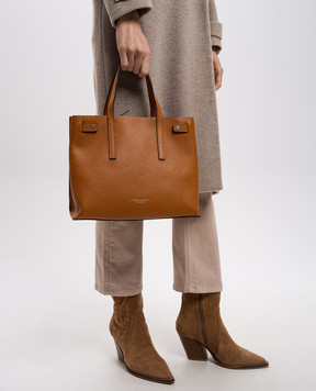 Gianni Chiarini Atlea brown leather tote bag BS11646RNGDBL