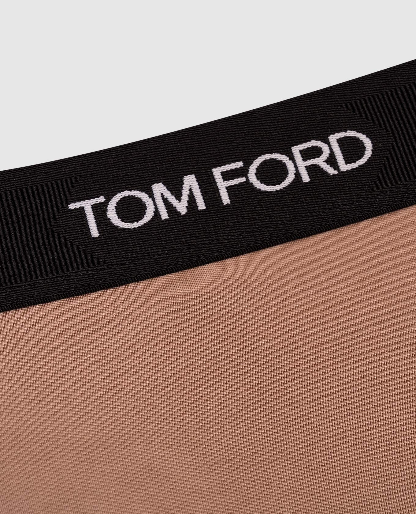 Beige thong panties with logo Tom Ford 3