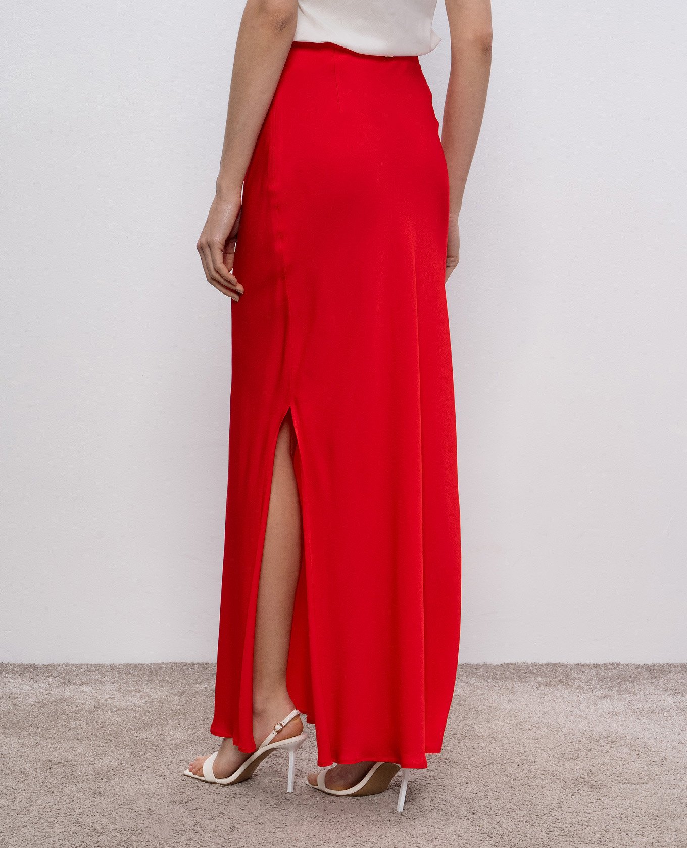 

Red maxi skirt with logo Twinset