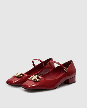 Dolce&Gabbana Red leather glossy shoes with logo CD1814A1037