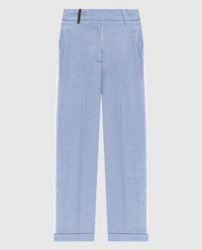 Peserico Blue linen pants P0403502603
